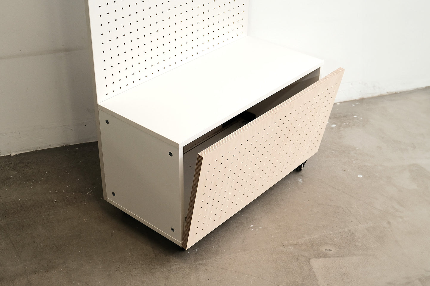 Freestanding Pegboard with IKEA METOD Box