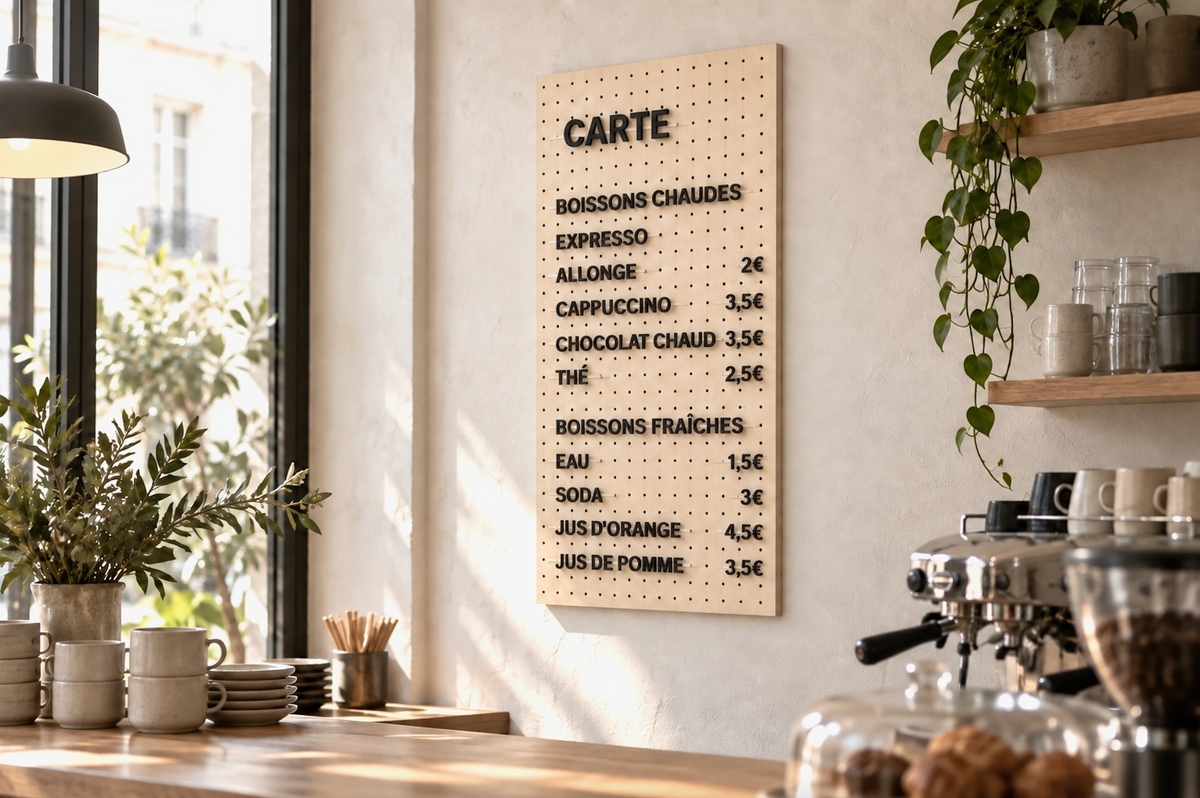 Menu Module for Pegboard – Restaurant Wall Signage Kit