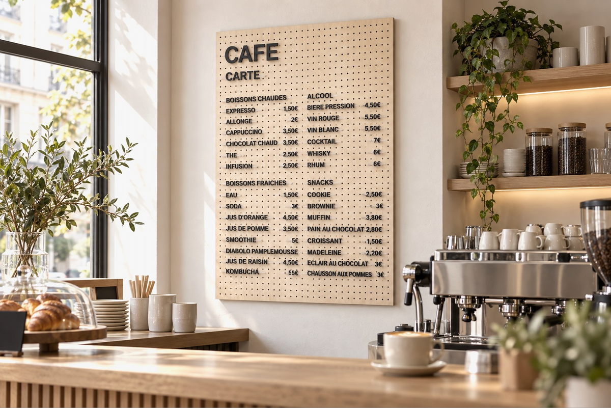 Menu Module for Pegboard – Restaurant Wall Signage Kit