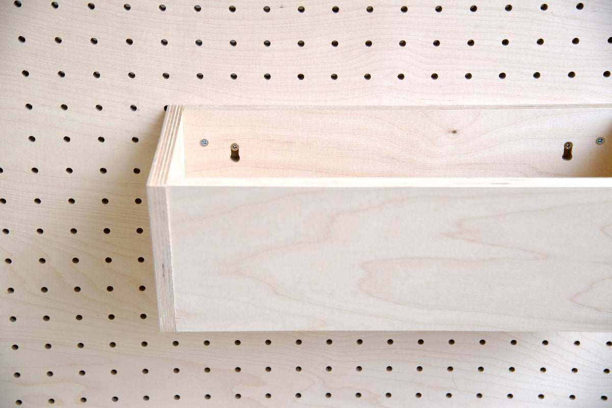 Wooden Pegboard Tray – Wall-Mounted Storage Bin