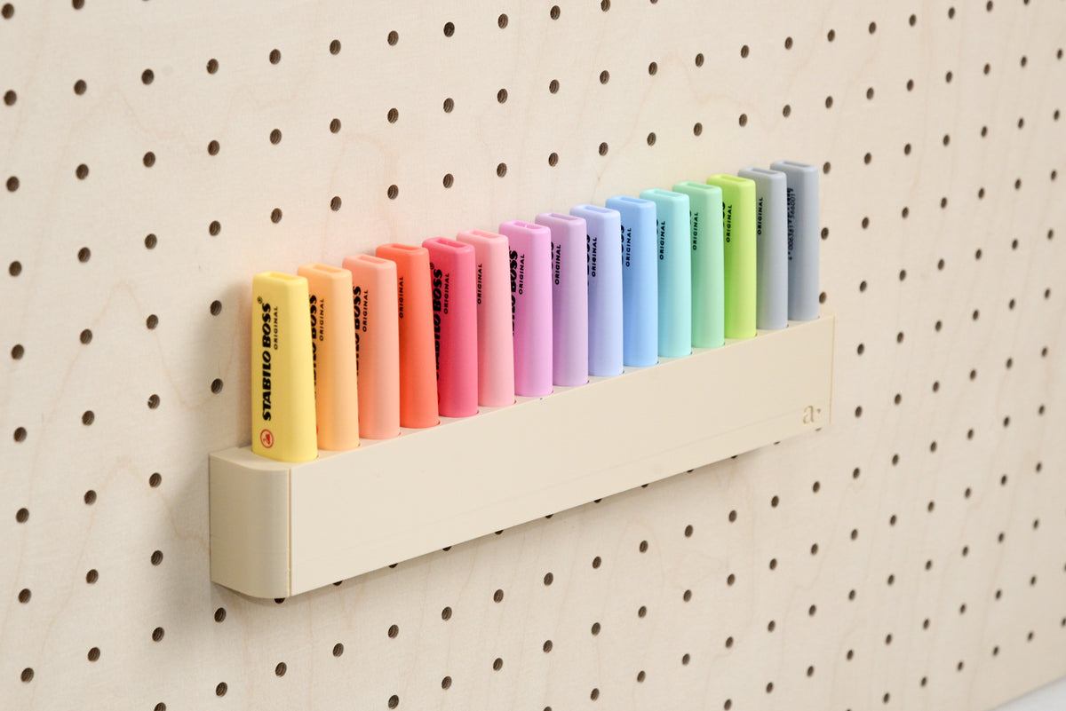 Pegboard highlighter holder with 15 STABILO BOSS Pastel highlighters - Accessories - Aire