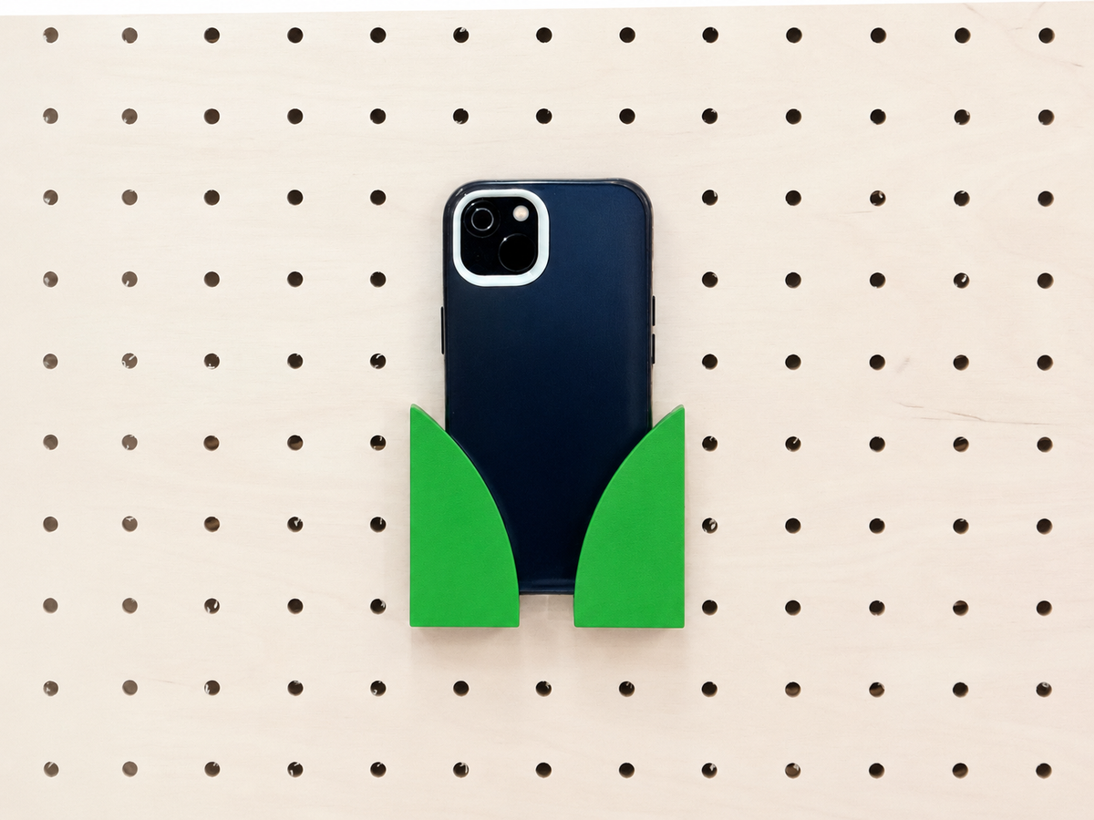 Porte-téléphone mural pour pegboard – support smartphone panneau perforé