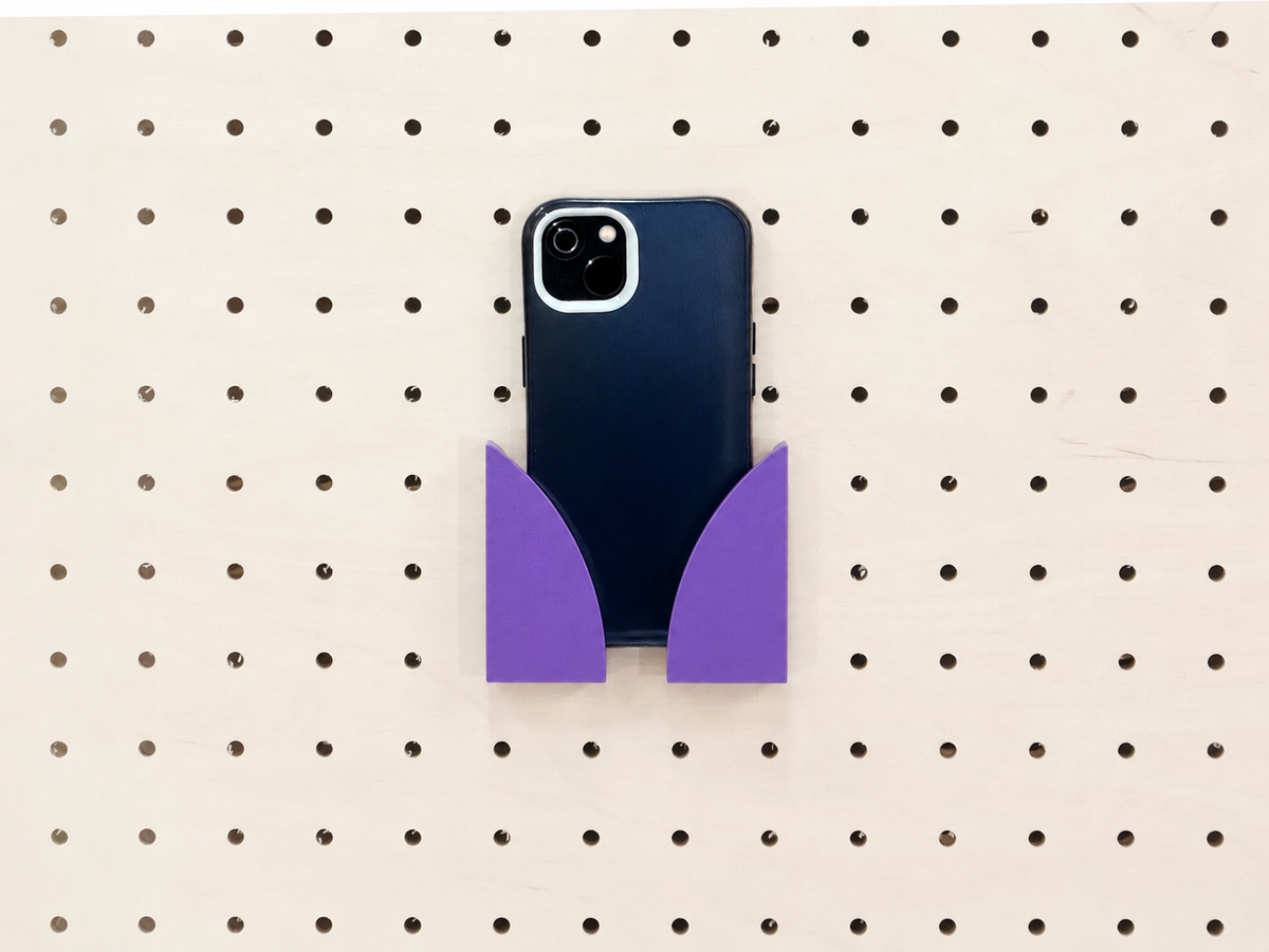 Porte-téléphone mural pour pegboard – support smartphone panneau perforé