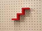 Étagère escalier pour pegboard – porte-objets minimaliste en impression 3D