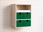 Casier 3 sections pour pegboard – organiseur de bureau et papier A4 mural