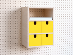 Casier 3 sections pour pegboard – organiseur de bureau et papier A4 mural