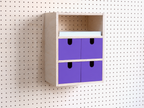 Casier 3 sections pour pegboard – organiseur de bureau et papier A4 mural