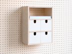 Casier 3 sections pour pegboard – organiseur de bureau et papier A4 mural