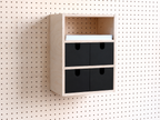 Casier 3 sections pour pegboard – organiseur de bureau et papier A4 mural