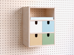 Casier 3 sections pour pegboard – organiseur de bureau et papier A4 mural