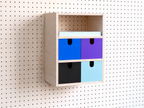 Casier 3 sections pour pegboard – organiseur de bureau et papier A4 mural