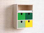 Casier 3 sections pour pegboard – organiseur de bureau et papier A4 mural