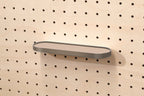 Retro rounded shelf for pegboard – wooden wall storage shelf  