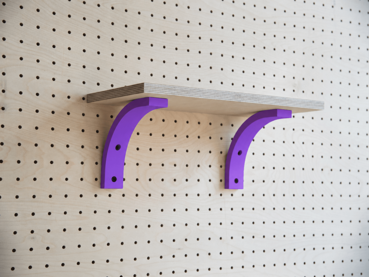 Étagère murale avec équerre pour pegboard – tablette en bois panneau perforé - Aire -  - 14