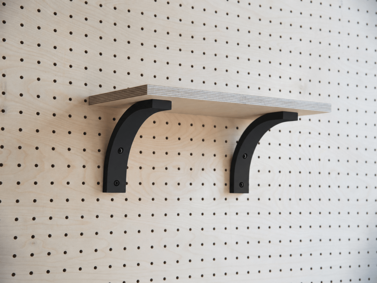 Étagère murale avec équerre pour pegboard – tablette en bois panneau perforé - Aire -  - 17