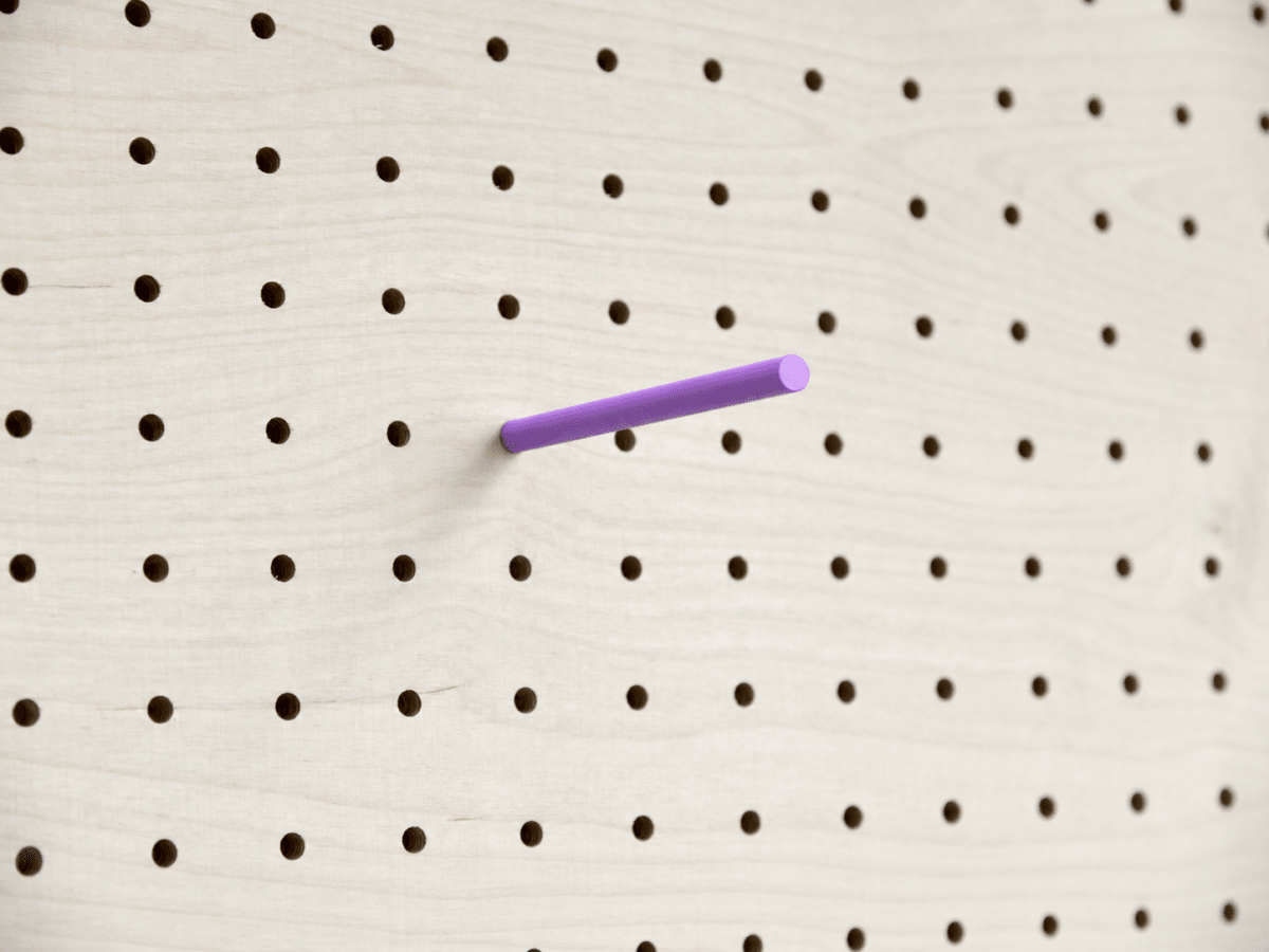 Goupille colorée violette pour pegboard – tige inox gainée – Aire