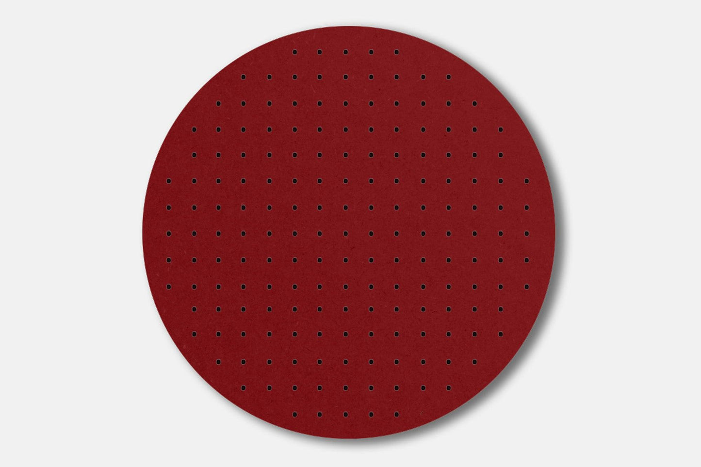 Panneau perforé - Pegboard Circulaire en bois - Diamètre 48 cm - Valchromat Rouge - Quark