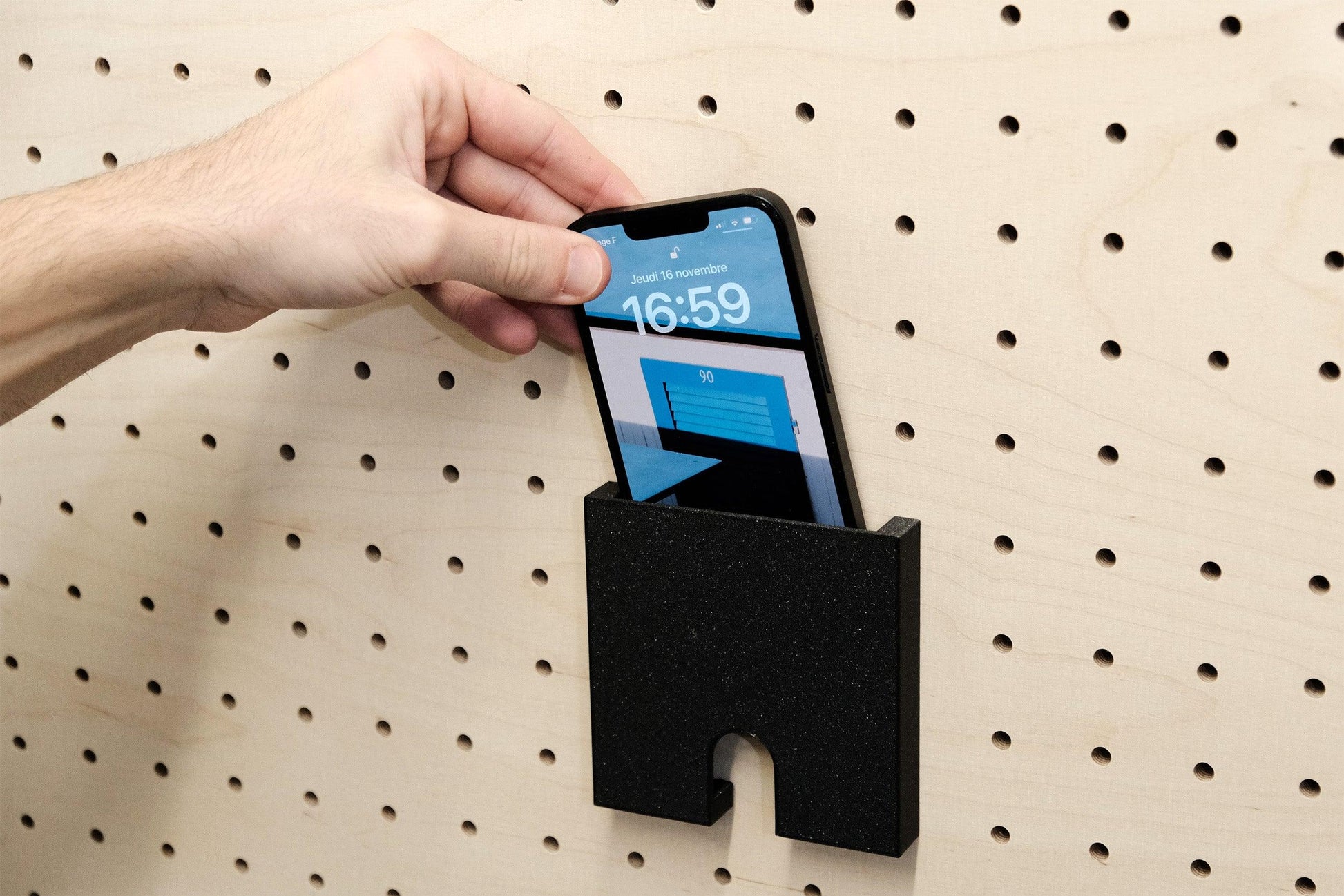 Wall phone holder for Pegboard - Phone holder - Quark