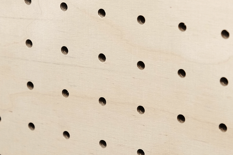 Pegboard dowels with turned wooden beads