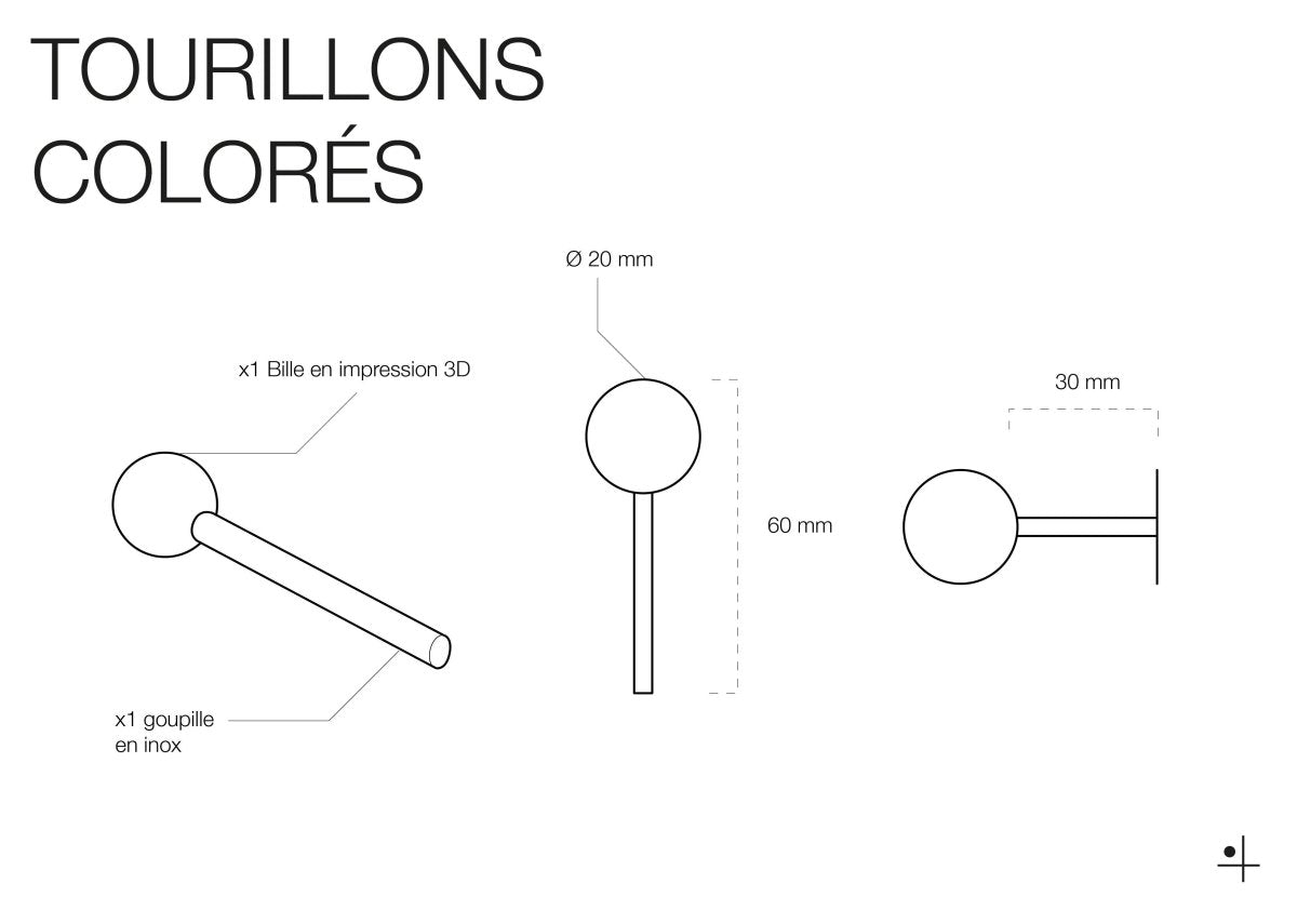 Tourillon coloré - Goupille avec bille de couleur pour Pegboard - Accessoires - Aire - A62-13 - 8