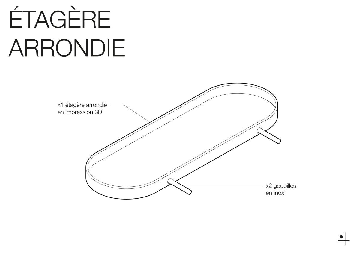 Étagère arrondie - tablette de rangement retro pour Pegboard - Accessoires - Aire - A83-27 - 9