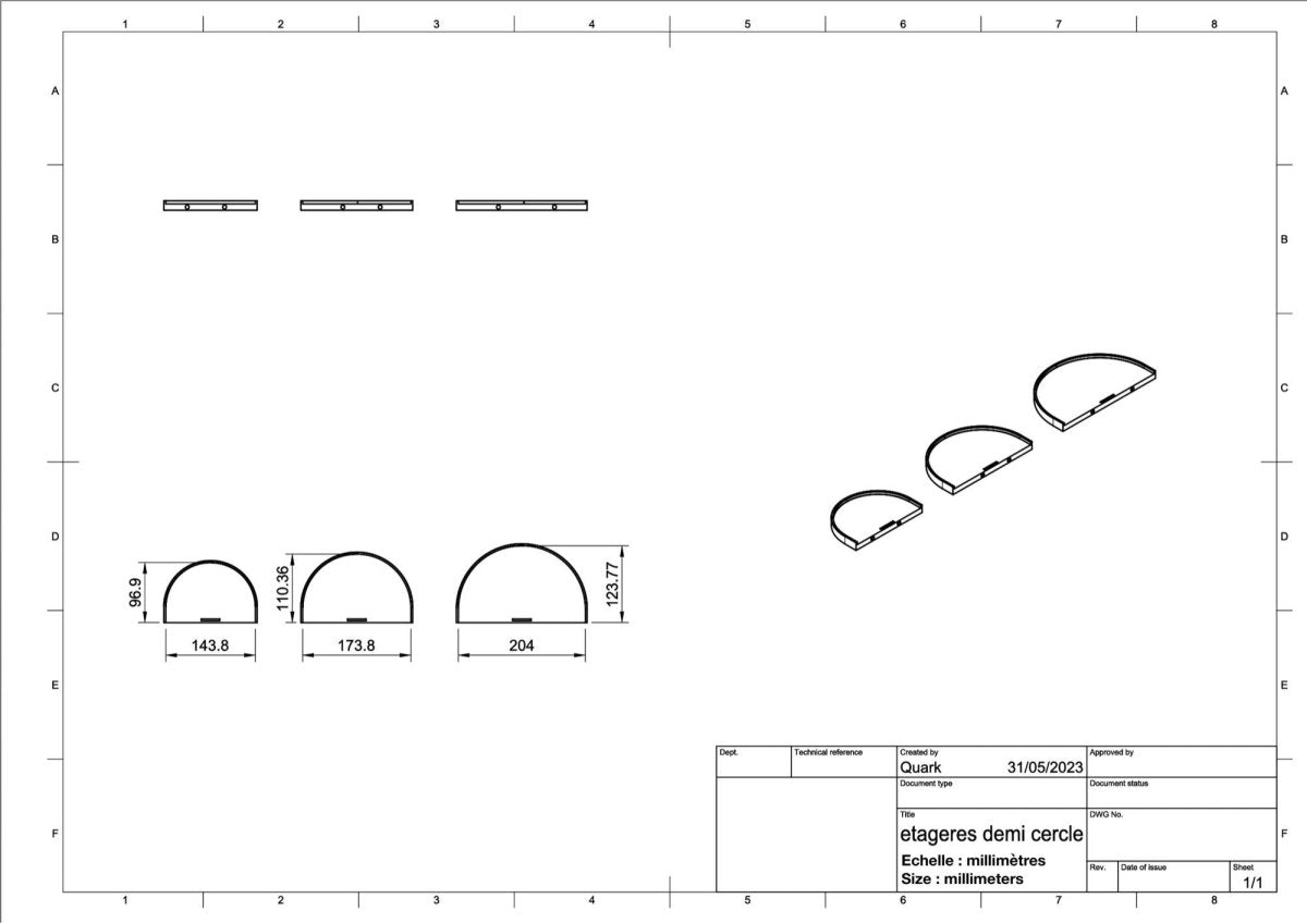 Étagère Nuage, Cœur, Soleil pour Pegboard - Accessoires - Aire - A93-17 - 6