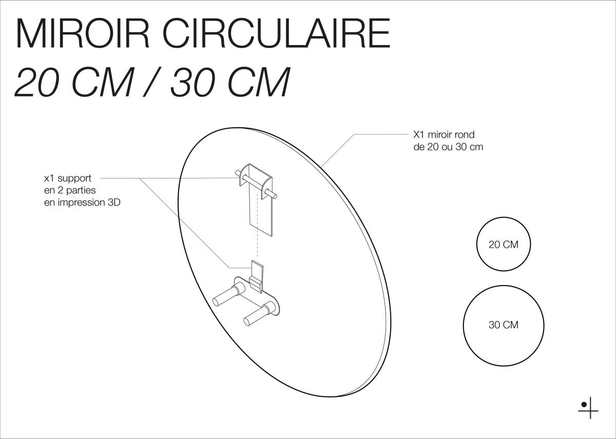 Miroir circulaire pour Pegboard - Accessoires - Aire - A85-1 - 7