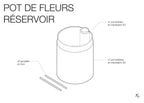 Pot de fleurs avec réservoir à eau - fabriqué en impression 3D - Accessoires - Aire - A75-8 - 7