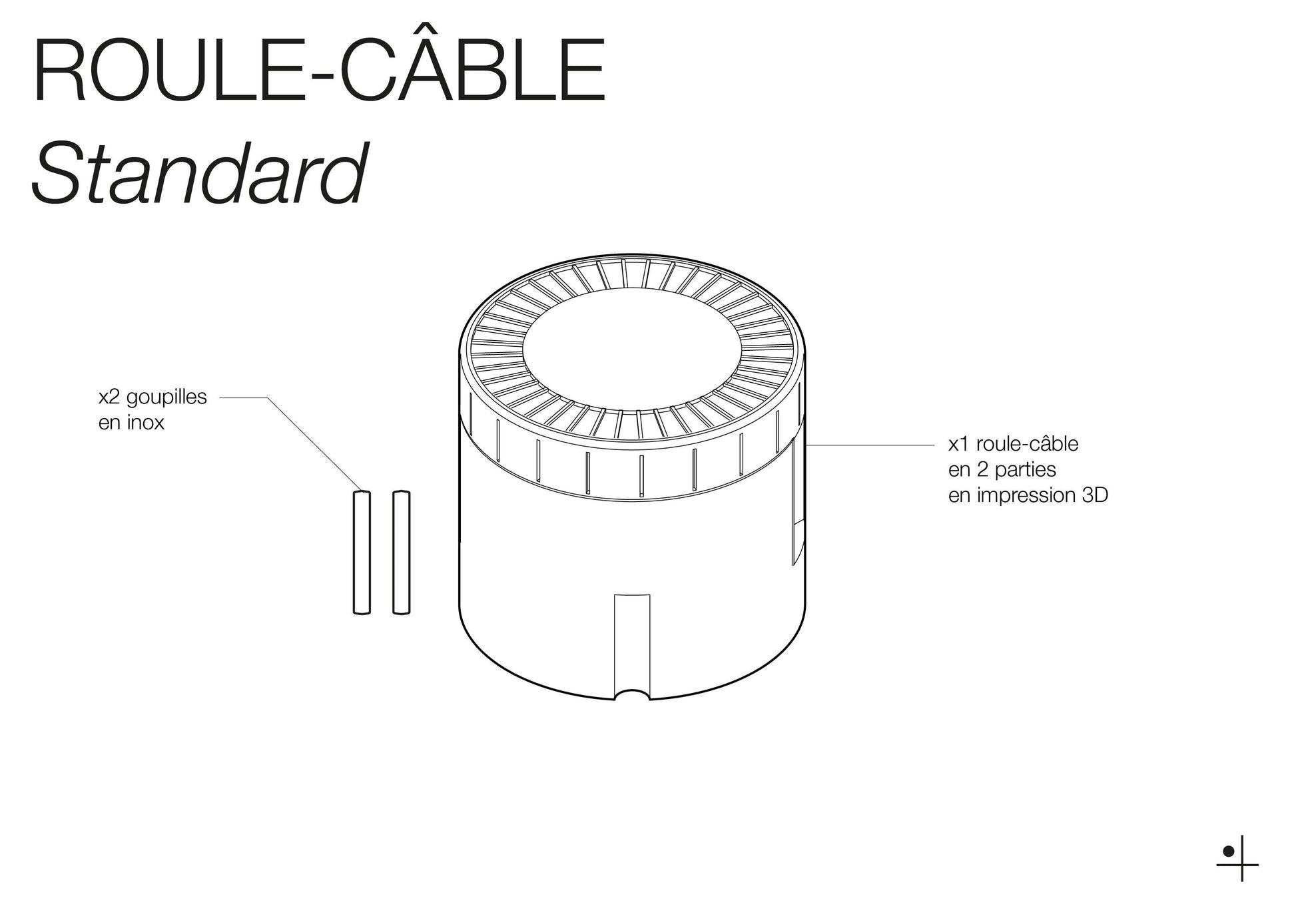 Roule-câble téléphone - Enrouleur de câble pour Pegboard - Quark