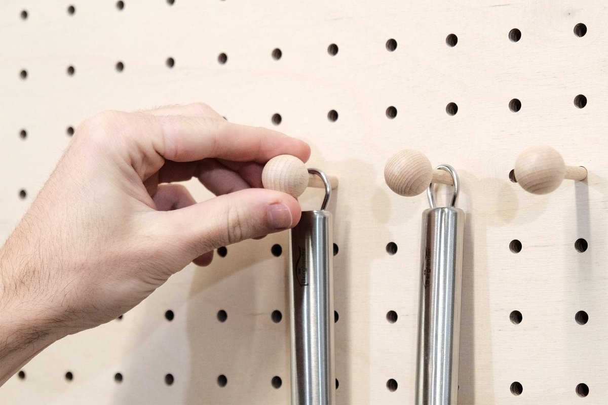 Tourillons en bois pour Pegboard avec billes en bois tournées - Accessoires - Aire - A18-1 - 3